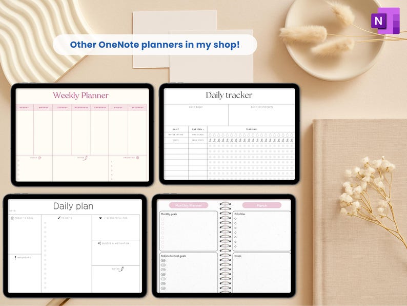 onenote templates in etsy shop