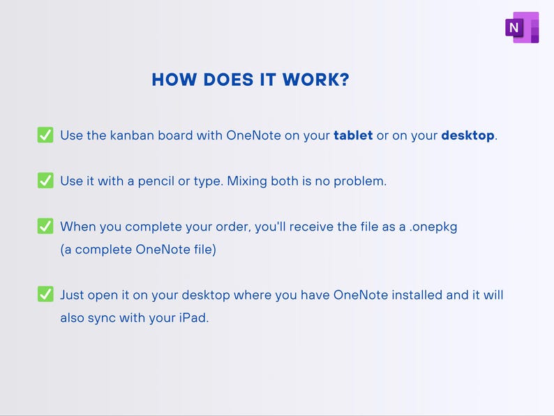 Onenote Kanban Board Template, Task List (digital Download) - Etsy