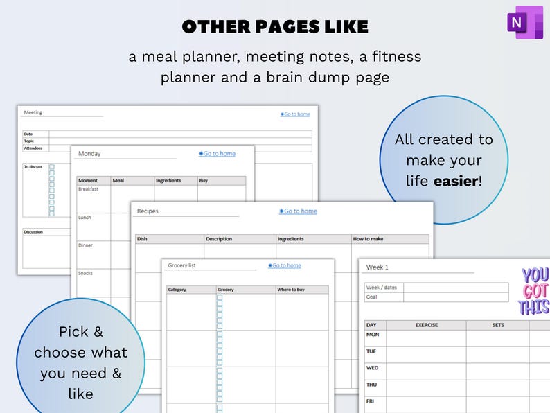 Onenote Planner 2026 Professional One Note Template, Hyperlinked ...