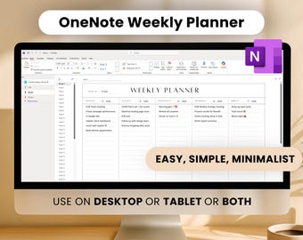 OneNote Weekly Planner Template | Digital Stickers (Digital Download)
