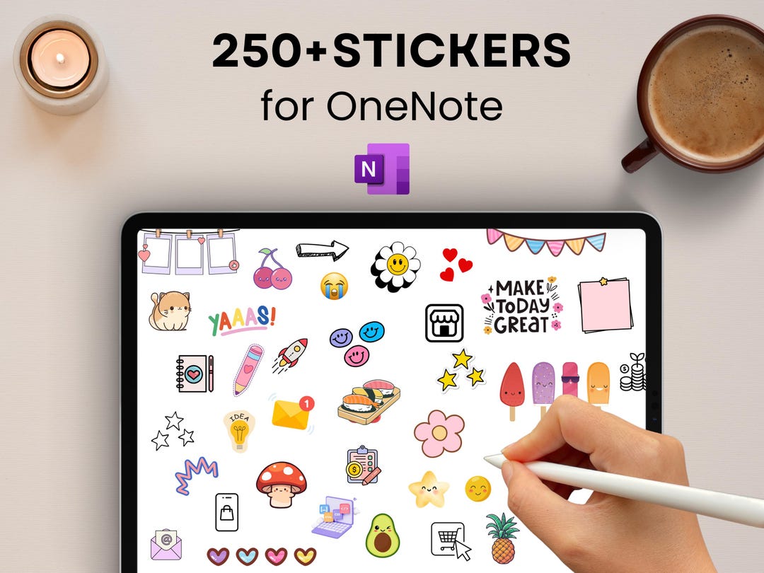 Onenote Stickers for Onenote Templates, Planners, Notes & Notebooks ...