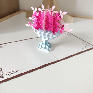 Carte pop up bouquet éternel