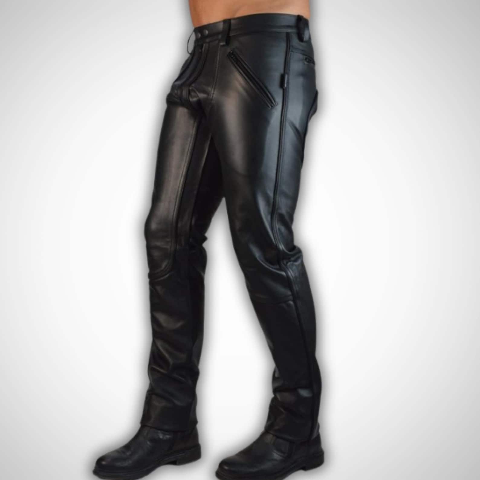 Black Faux Leather Slim Fit Trousers