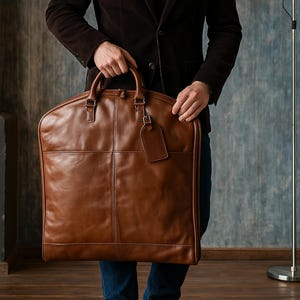 Porta-terno de couro personalizado, bolsa para roupas de viagem, capa para terno pendurada, presente para padrinhos, bolsa de bagagem feita à mão para homens, casamento e presente para ele