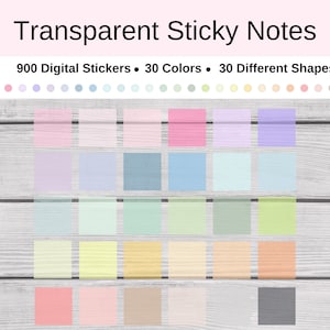 transparent digital stickers, digital sticky notes, digital planner stickers, goodnotes stickers, digital note taking, png sticker