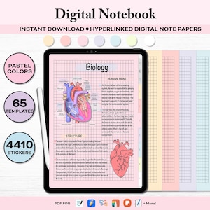 cyfrowy notatnik, notatnik goodnotes, papier pastelowy, notatki studenckie, szablon do robienia notatek na iPadzie, cyfrowy notatnik, notatki pionowe, penly