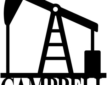 Pump Jack Oil Rig SVGs for last name or address sign designed for Plasma Cutters