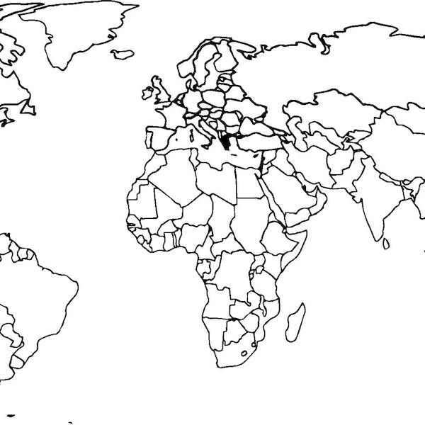 World Map SVG Vector - Downloadable Files in png, pdf, eps, ai, and svg Formats Outlined