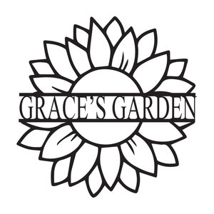 Garden Sunflower Editable Sign SVGs  sign designed for Plasma Cutters
