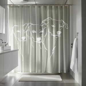 Shower Curtain - Canine Contours -  Evergreen Fog