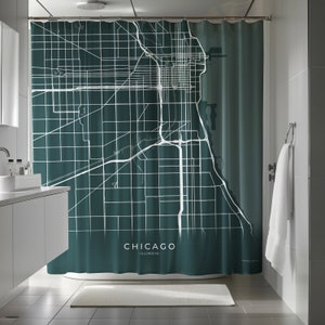 Cortina de ducha - Mapa del metro de Chicago - Cascades