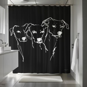 Shower Curtain - Canine Contours - B&W