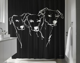 Tenda da doccia - Contorni canini - B&W