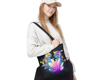 Mermaid Dream Tote Bag: Vibrant Ocean Design, Eco-Friendly Reusable Bag, 3 Sizes