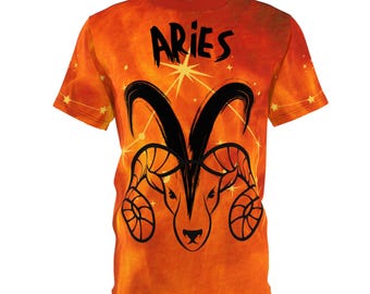 Camiseta del zodiaco Aries: Camiseta de astrología cósmica, regalo de cumpleaños, tallas S-3XL