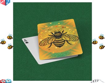 Bee Playing Cards: Handcrafted Design, Standard Size Deck