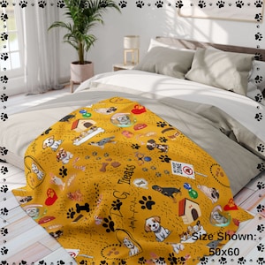Puppy Dog Fleece Blanket. Snuggle Up with Your Fur Babies. Kid Blanket,Dog Blanket,Bed Blanket, Couch Blanket. Three Cozy Sizes. Soft Fleece