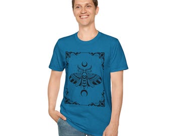 Vintage Moth Graphic Tee: Boho Witchy T-Shirt, Nature Lover Gift, Various Colors. Sm-3Xlg