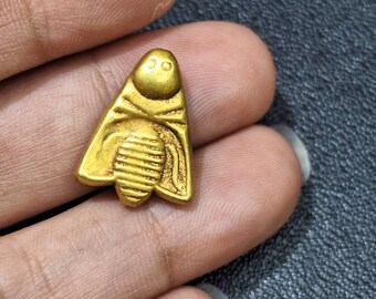 Antique Genuine Solid 22K Gold Egyptian Carved Big Queen Bee Bead Pendant For Jewelry Designs