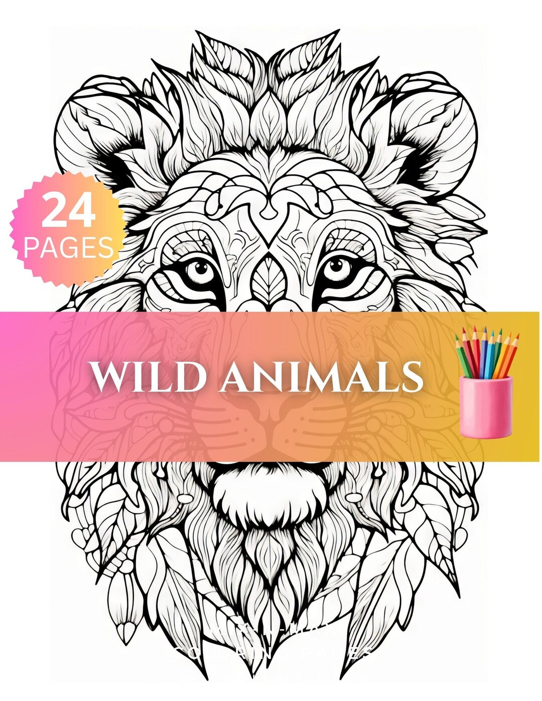 Wild Safari Coloring Animals for Adults and Kids Printable Wild Animal ...