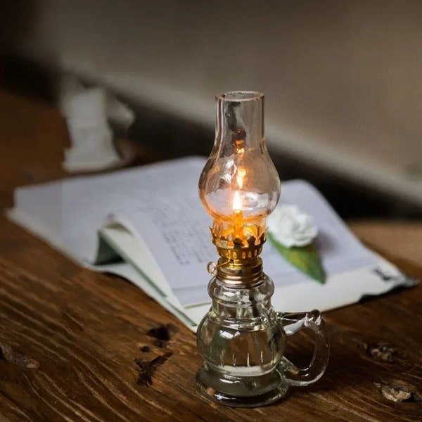 3.5/5 FL OZ 100/140ML Oil Lamps for Indoor Use with Fire Control Knob, Kerosene Lamps / Lanterns, Hurricane Lamp with Adjustable Fire Wick