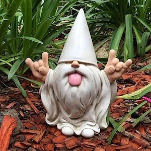 Rocker Garden Gnome | Rockstar Fairy Outdoor Statue for Garden Decor | Whimsical Resin Gnome Ornament | Unique Home & Garden Accent