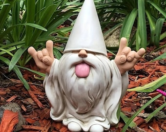 Rocker Garden Gnome | Rockstar Fairy Outdoor Statue for Garden Decor | Whimsical Resin Gnome Ornament | Unique Home & Garden Accent
