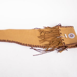 Handgemaakte schede met Indiase kralen en suède pistoolhoes in Sioux-stijl