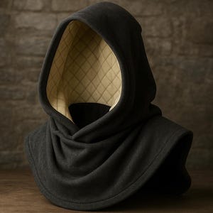 Graue gemusterte Kapuzen Kutte, Mittelalter Cosplay