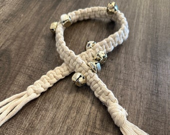 Boho handmade macrame puppy potty training bells door bell 27"