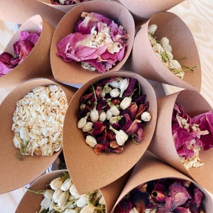 Coriandoli di fiori + coni, coriandoli di nozze biodegradabili, coni di nozze di carta, coriandoli di nozze di fiori secchi, lancio di fiori, uscita dal corridoio di nozze