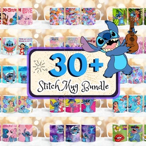 30 + Stitch Mug Wrap Designs Bundle, Stitch Mug Sublimation, 110z & 15 oz Mug Wrap, Stitch Lilo Wrap, Stitch Sublimation Designs, Kids Wrap