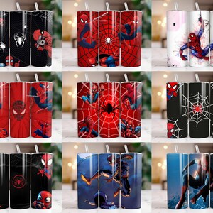260 Spiderman Tumbler Wrap Designs Bundle, 20 oz Spiderman Sublimation Designs, Spiderman Wrap PNG, Marvel Tumbler Wrap PNG, Kids Tumbler zdjęcie 7