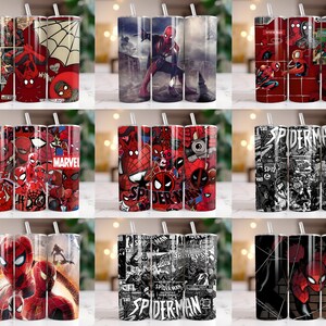 260 Spiderman Tumbler Wrap Designs Bundle, 20 oz Spiderman Sublimation Designs, Spiderman Wrap PNG, Marvel Tumbler Wrap PNG, Kids Tumbler zdjęcie 5