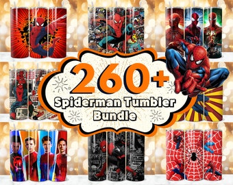 260 + Spiderman Tumbler Wrap Designs Bundle, 20 oz Spiderman Sublimation Designs, Spiderman Wrap PNG, Marvel Tumbler Wrap PNG, Kids Tumbler