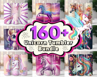 160 + Unicorn Tumbler Wrap Designs Bundle, 20 oz Unicorn Sublimation Designs, Magical Unicorn Tumbler, Horse Tumbler, Sparkly Pretty Unicorn