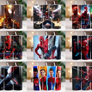 260 Spiderman Tumbler Wrap Designs Bundle, 20 oz Spiderman Sublimation Designs, Spiderman Wrap PNG, Marvel Tumbler Wrap PNG, Kids Tumbler zdjęcie 4