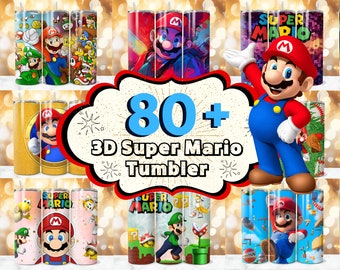 80 + Mario Tumbler Wrap Designs Bundle, Super Mario Sublimation Designs, 20 oz Mario Tumbler Wrap PNG, Mario Bros Tumbler Wrap, Kids Tumbler