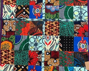 African Fabric Quilt, Play Mat (40" x 30")