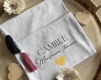 The personalized cotton kit / Makeup bag / Wedding gift, woman / Gifts Personalized objects and textiles