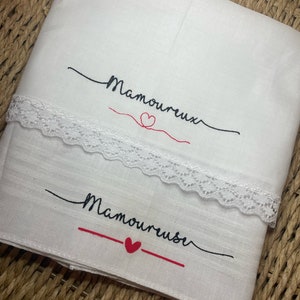The personalized cotton handkerchief / Personalized wedding gift / Fabric handkerchief / Tear gift / Personalized object and textile gifts