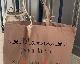 Le big sac shopping personnalisé MAMAN / Sac personnalisé / Cadeau fêtes des mères / Cadeau maman / Cadeaux objets et textiles personnalisés