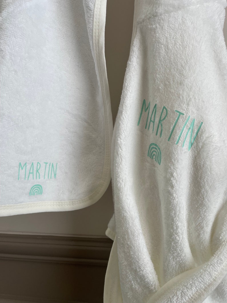 Personalized child or baby bathrobe / Bath robe / Swimming pool outing / Baby gift / Personalized object and textile gifts image 4