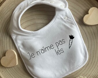 The personalized cotton baby bib / Personalized baby bib / Birth gift | Personalized object and textile gifts