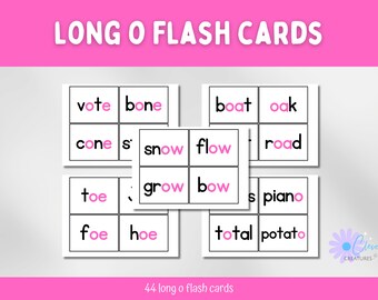 Long 'o' Flash Cards, Phonics, Classroom Printable Resources, Kindergarten, Grade 1, Flash Cards, Teaching Reading