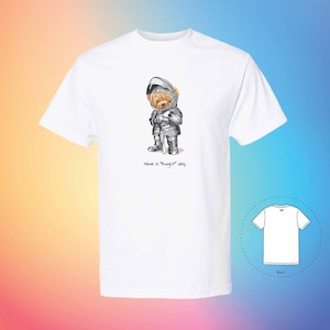 LIGHTNING KNIGHT The Bear Tee, Handmade Unisex Girlfriend Boyfriend Trendy Shirt | Cute T-Shirts