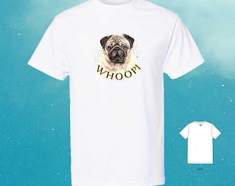 T-shirt mignon carlin personnalisé, nom de votre chien T-shirt petit ami unisexe petite amie (personnalisé)