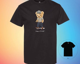 Handmade Bear Tee, Unisex Graphic T-Shirt, American Apparel