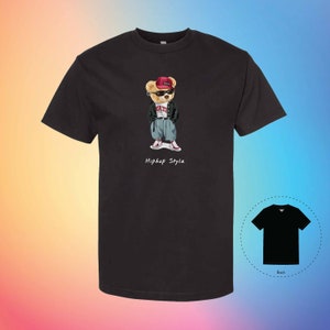 HIP HOP The Bear Tee, Handmade Unisex Girlfriend Boyfriend Trendy Shirt | Cute T-Shirts