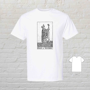 Camiseta com design de cartas de tarô PAGE OF WANDS, camisa unissex da moda do namorado namorada | Camisetas exóticas